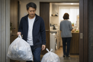 2026年1月16日(金)　玄関のゴミ袋