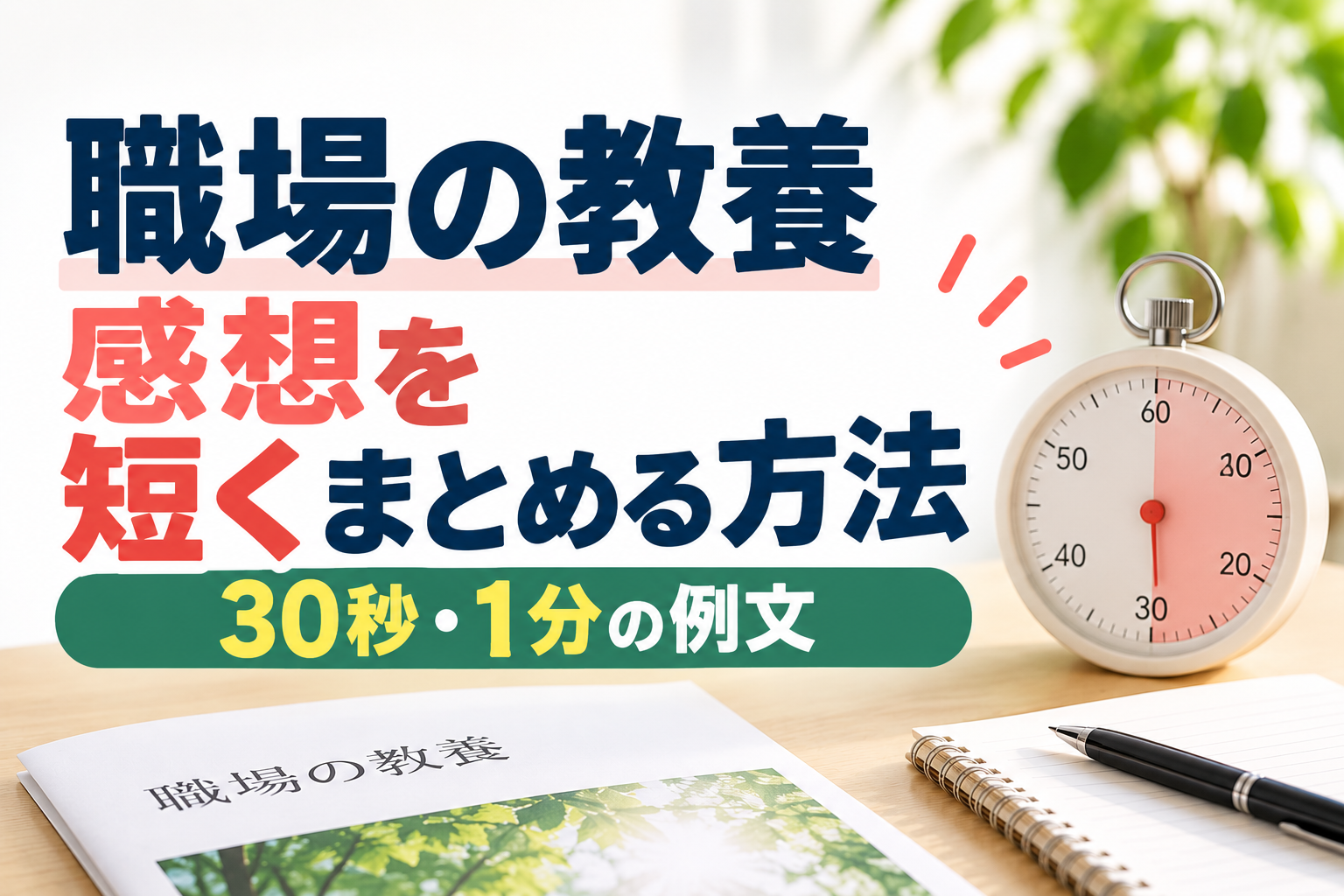 職場の教養の感想を短くまとめる方法｜30秒・1分の例文